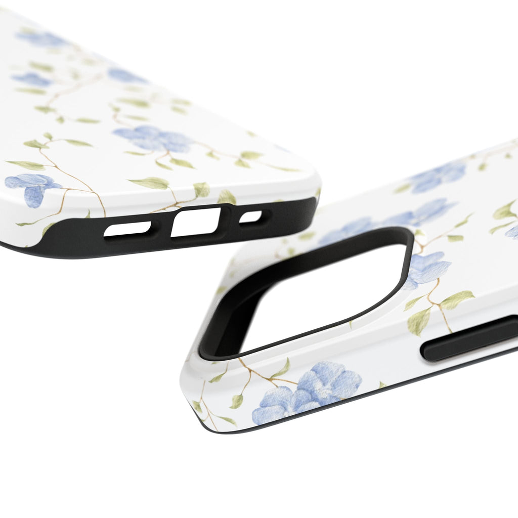 Customizable: Blue Floral Impact-Resistant Phone Case