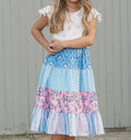 Floral Check Tiered Spring Dress