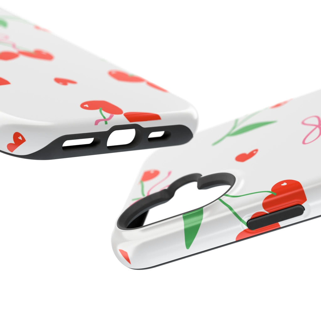 Customizable: Cherry Heart Impact-Resistant Phone Case
