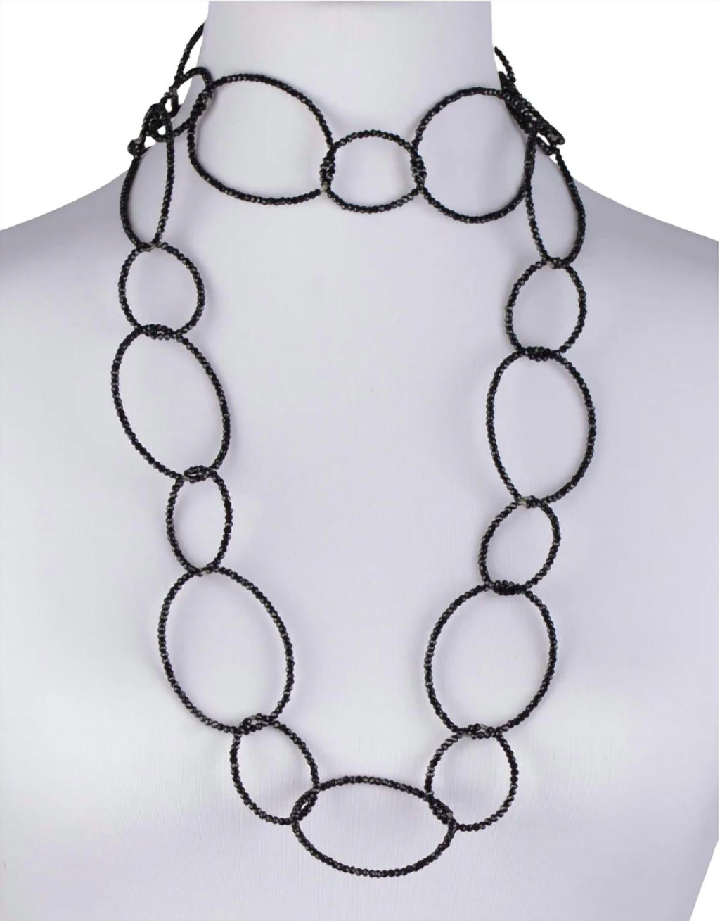 New Thames Hand Beaded Cut Crystal Loops Necklace