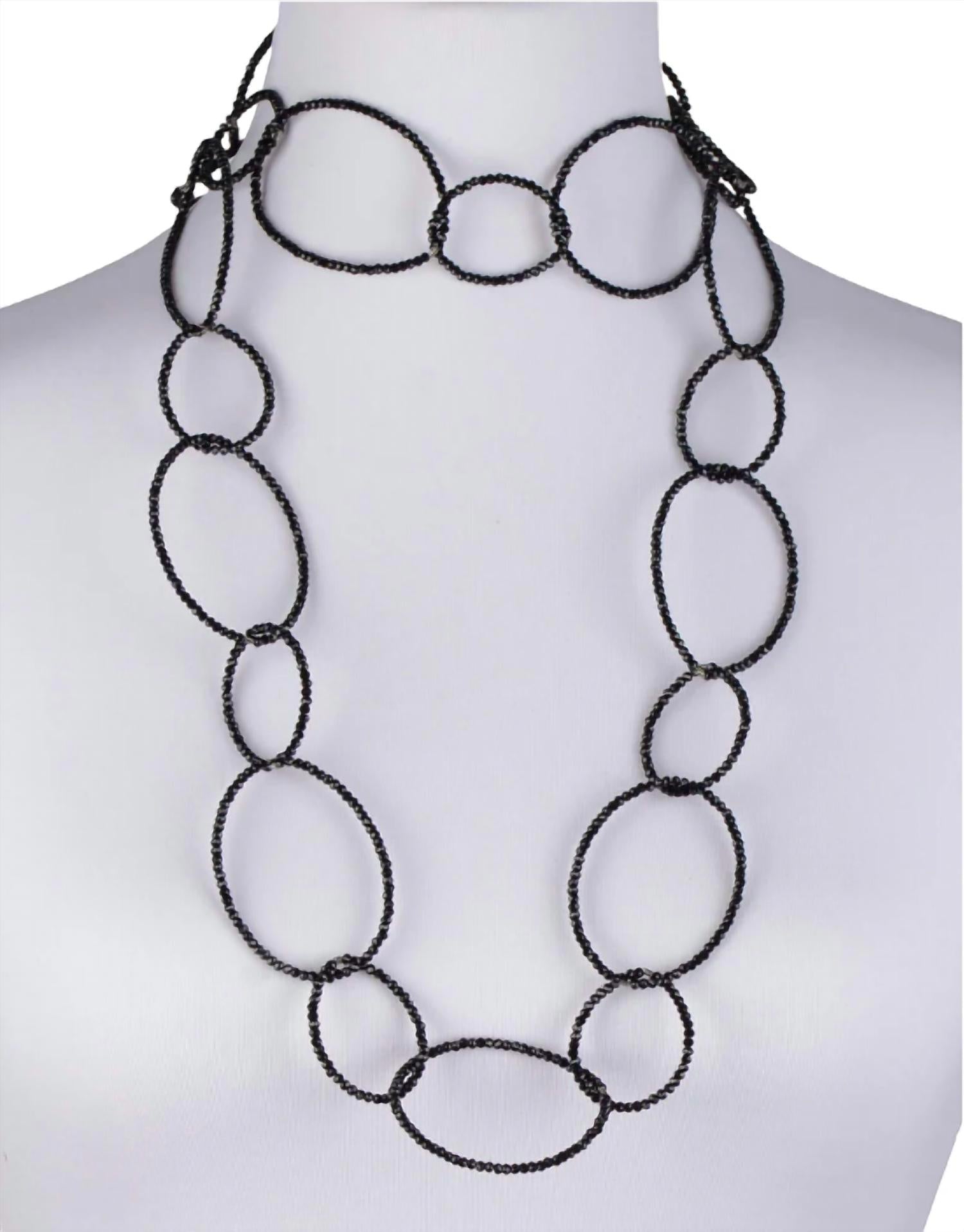 New Thames Hand Beaded Cut Crystal Loops Necklace
