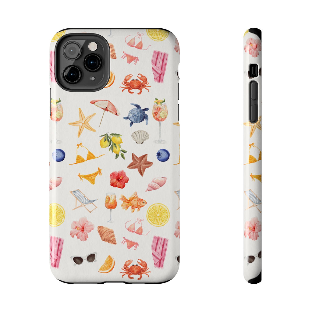 Customizable: Tropical Summer Phone Case, Vivid Coastal Design, Perfect Gift for Beach Lovers, Vacation Memories, Durable Tough Cases