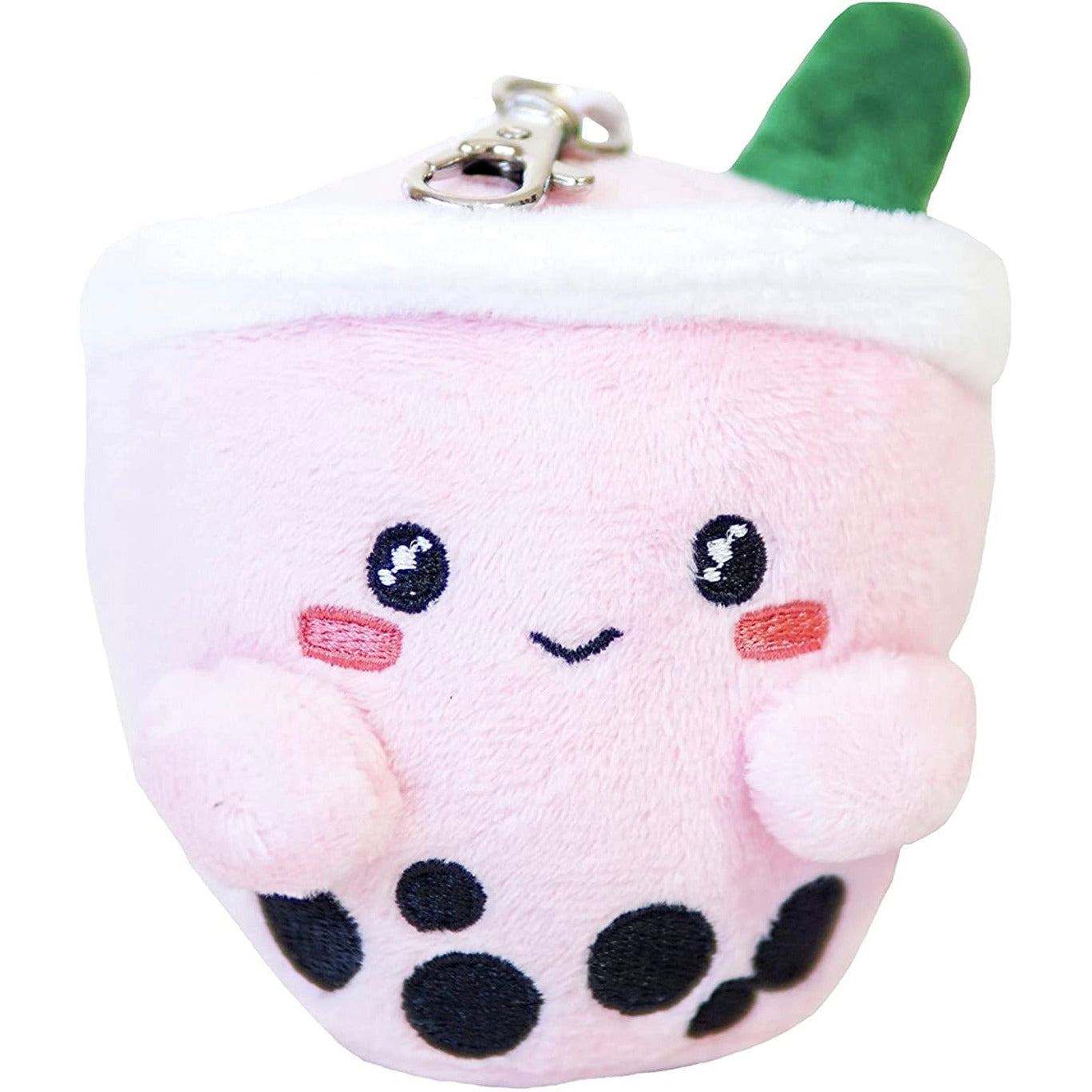 ABC Boba Tea Plush Pink Berry Cute Stuffed Animal Toy for Wallet, Backpack or Purse 5"