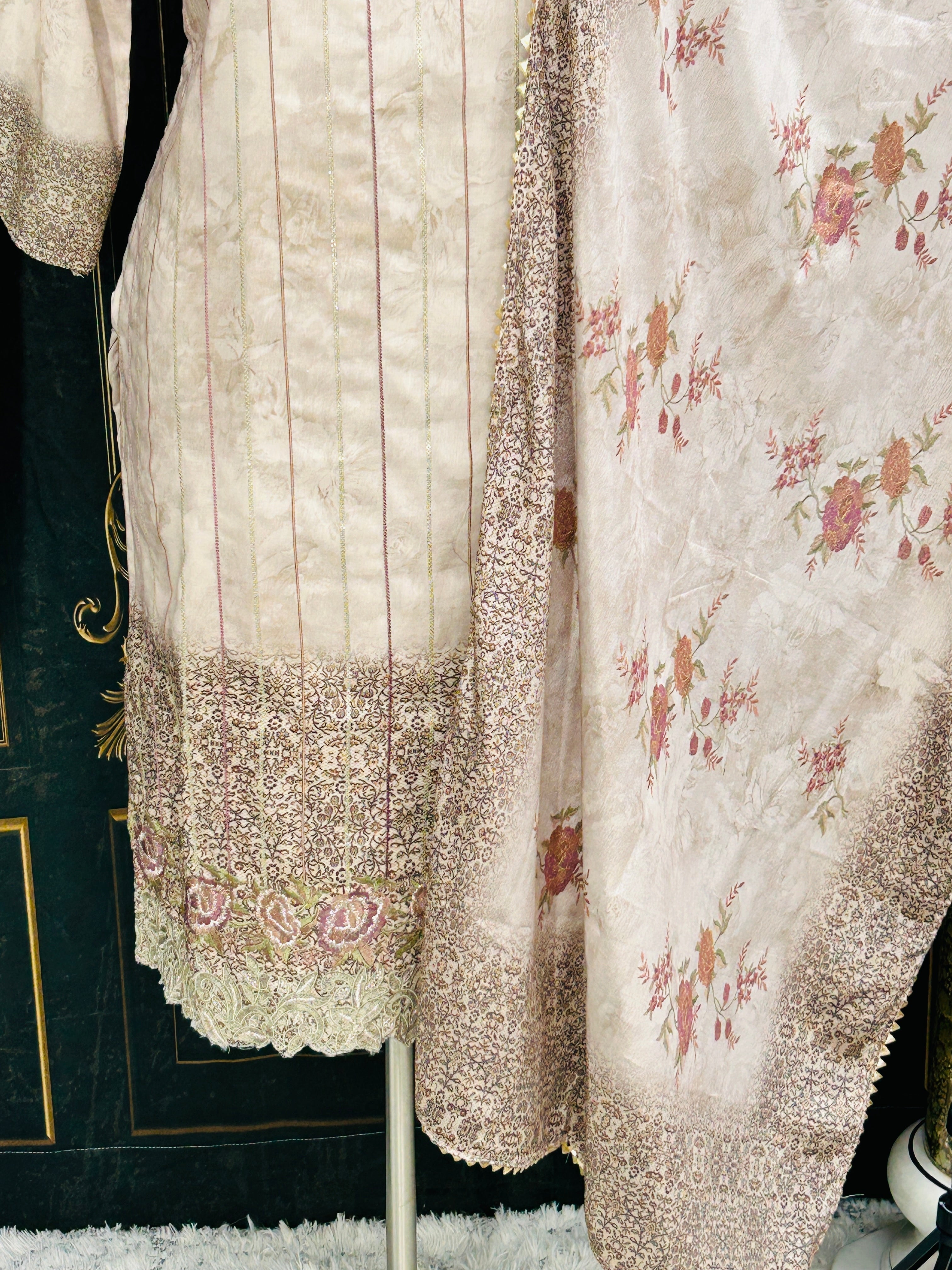 Chiffon silk salwar suit | plus size suit