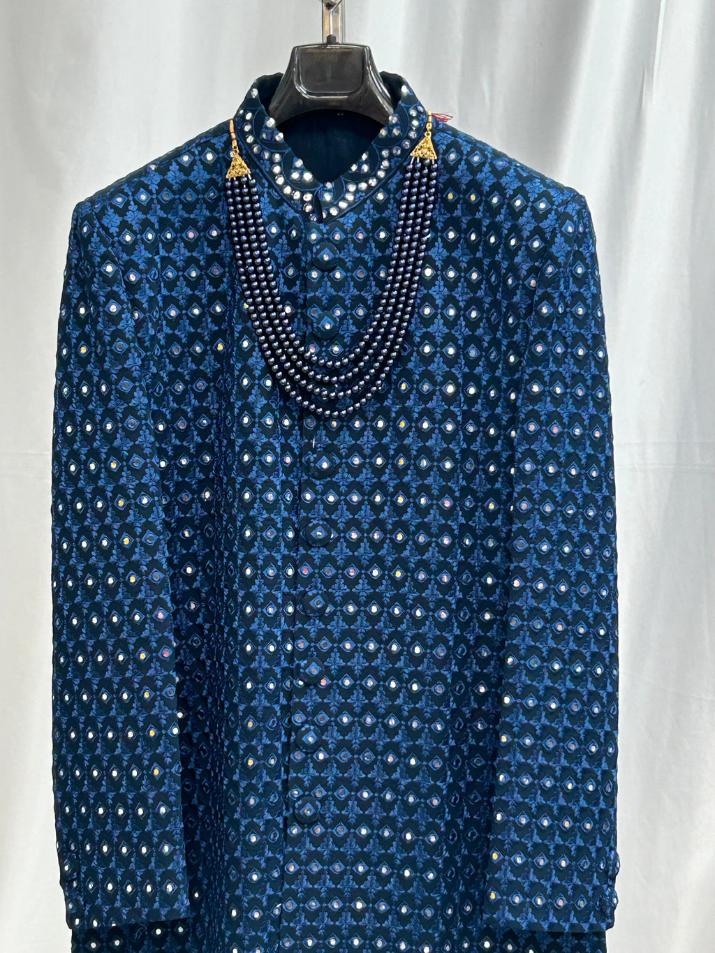 Navy Blue sherwani set/ Mens kurta