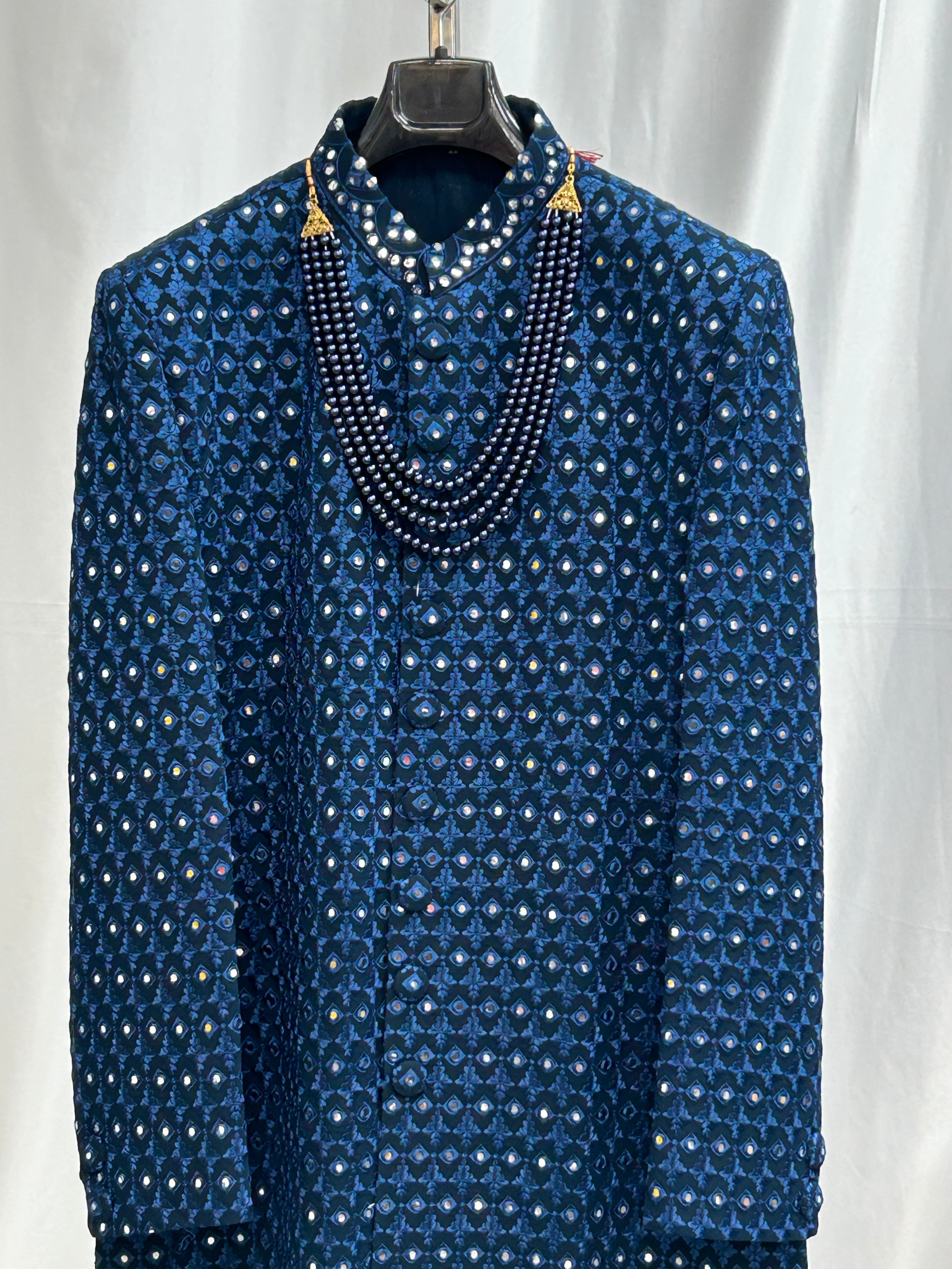 Navy Blue sherwani set/ Mens kurta