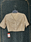 Ligh gold blouse with sequin work