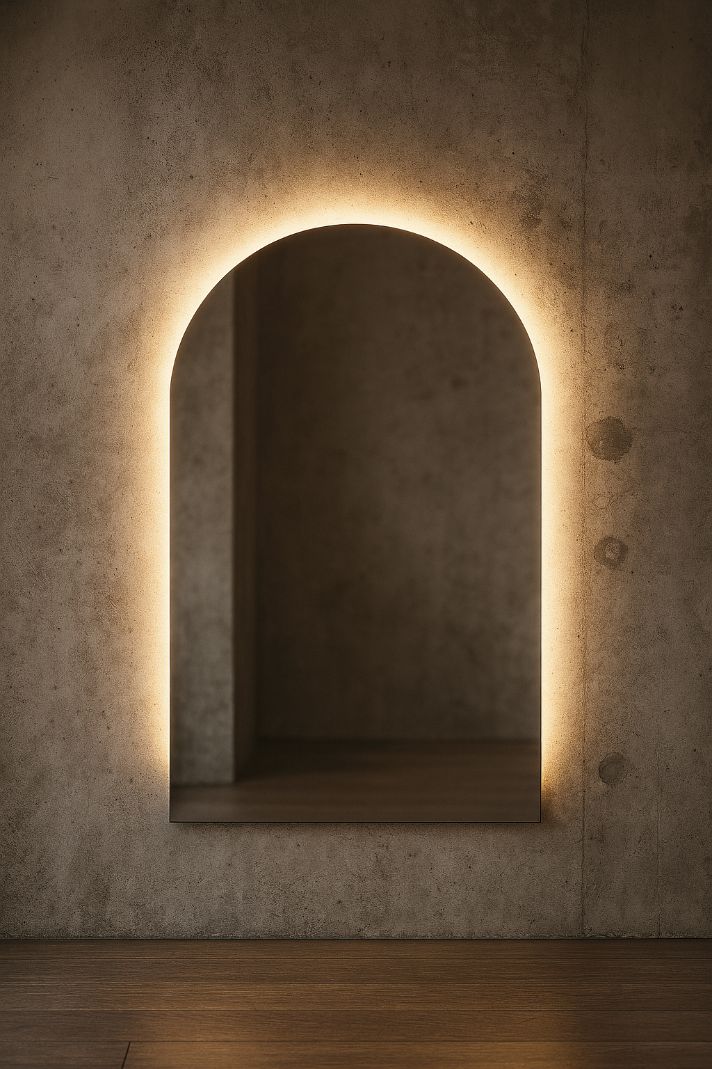 Arched LED Bathroom Mirror – Modern Lighted Vanity Mirror with Touch Sensor | Handmade Frameless Backlit Wall Mirror