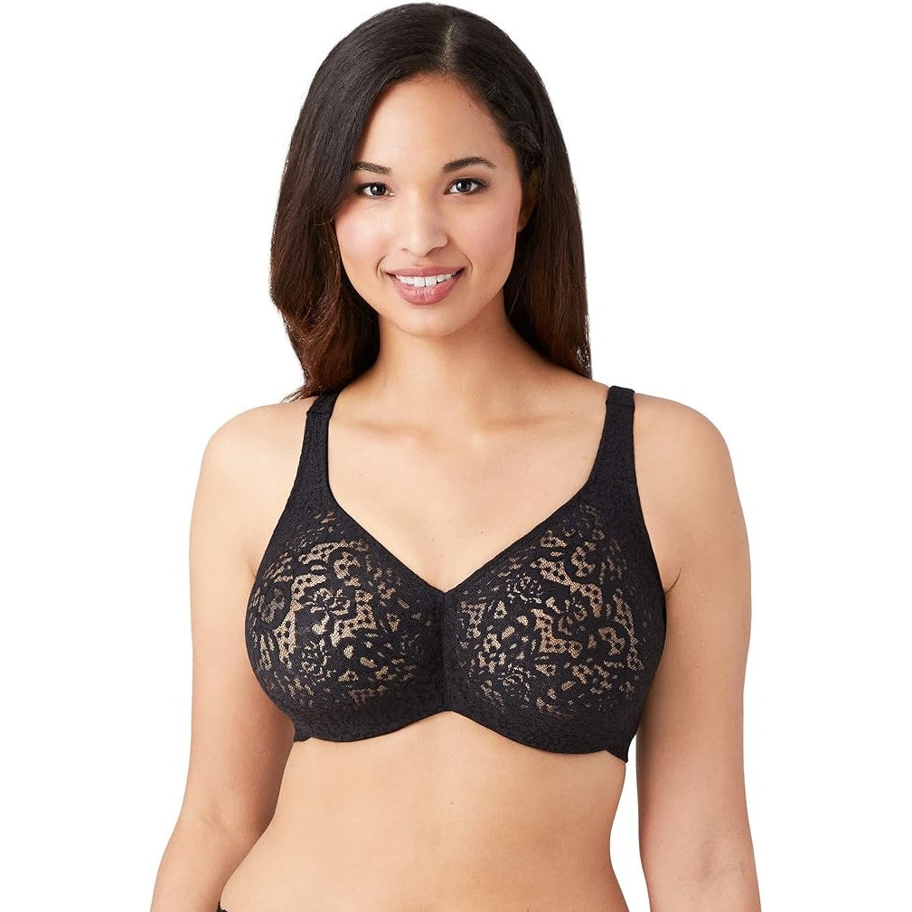 New Wacoal Women's Plus Size 40DD Black Halo Lace Full Coverage Underwire Bra