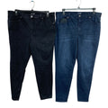 Lot of 2 Terra & Sky Womens 18W Plus Size Cotton Blend Black Blue Denim Jeans
