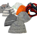 Lot of 8 Baby Soft Cotton Beanie Cap Hats Beanies Fleece Bear Under Chin Hat