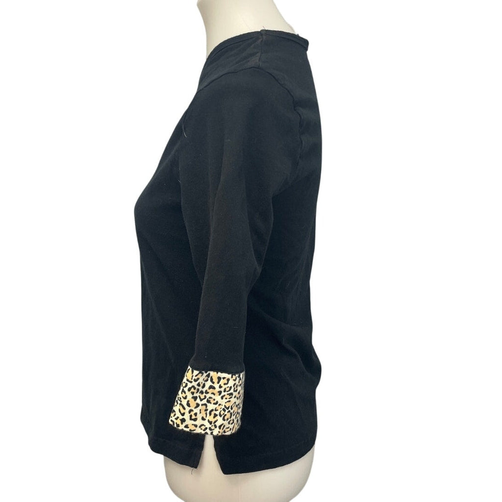 Pajama Gram Juniors Medium 100% Cotton Long Sleeve Cheeta Cuff Pajama Top