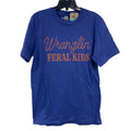 New Hand Printed Womens Small Wranglin Feral Kids Short Sleeve Tee Shirt