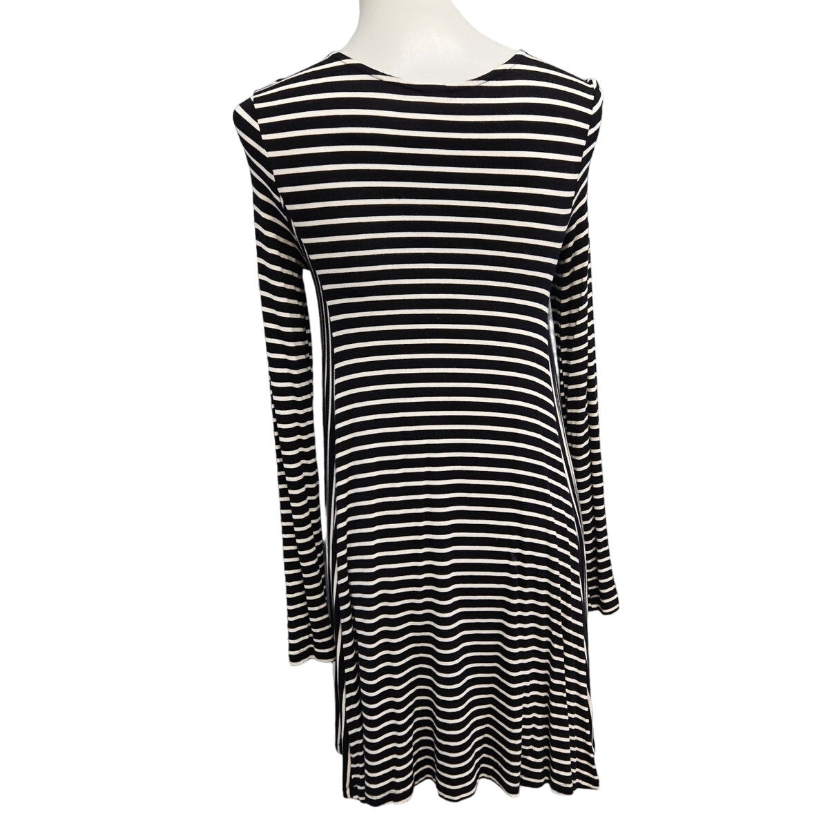 Old Navy Womens XS Long Sleeve Stretchy Rayon Spandex Striped Fit Flare Dress