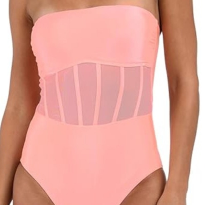 NWT New Sunshine 79 Womens 6 Back Tie Shaping Fit Bandeau Mio One Piece Swimsuit