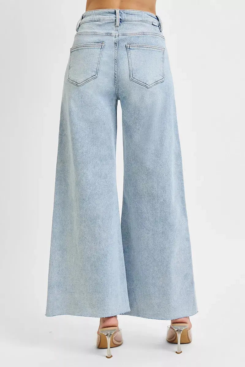 Plus Size High Rise Ankle Wide Palazzo RISEN Jeans