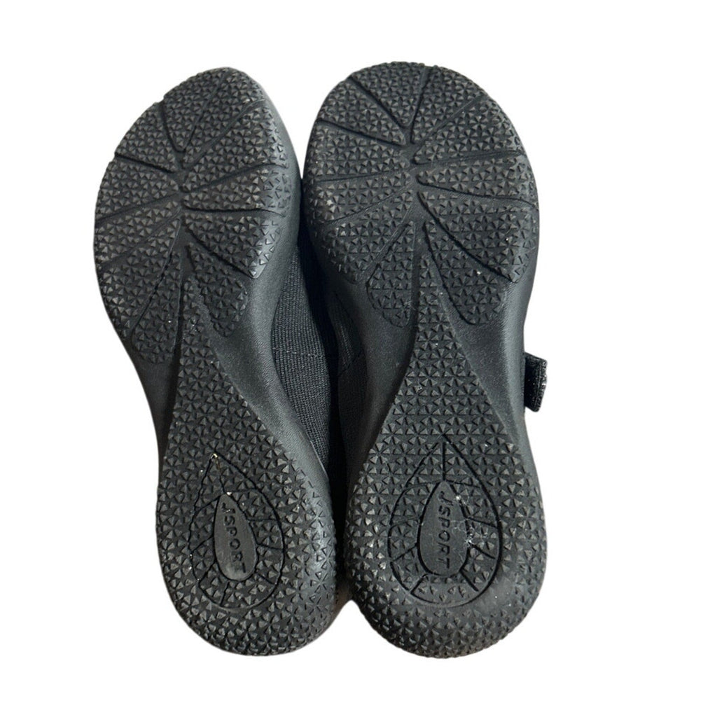 New In Box JSport Womens Size 7.5 Black Fabric Hook Loop Melody Mary Jane Shoes
