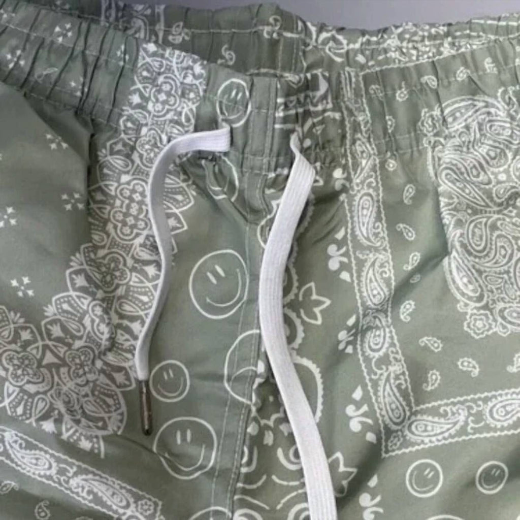 Men's Paisley Lined Swim Trunks