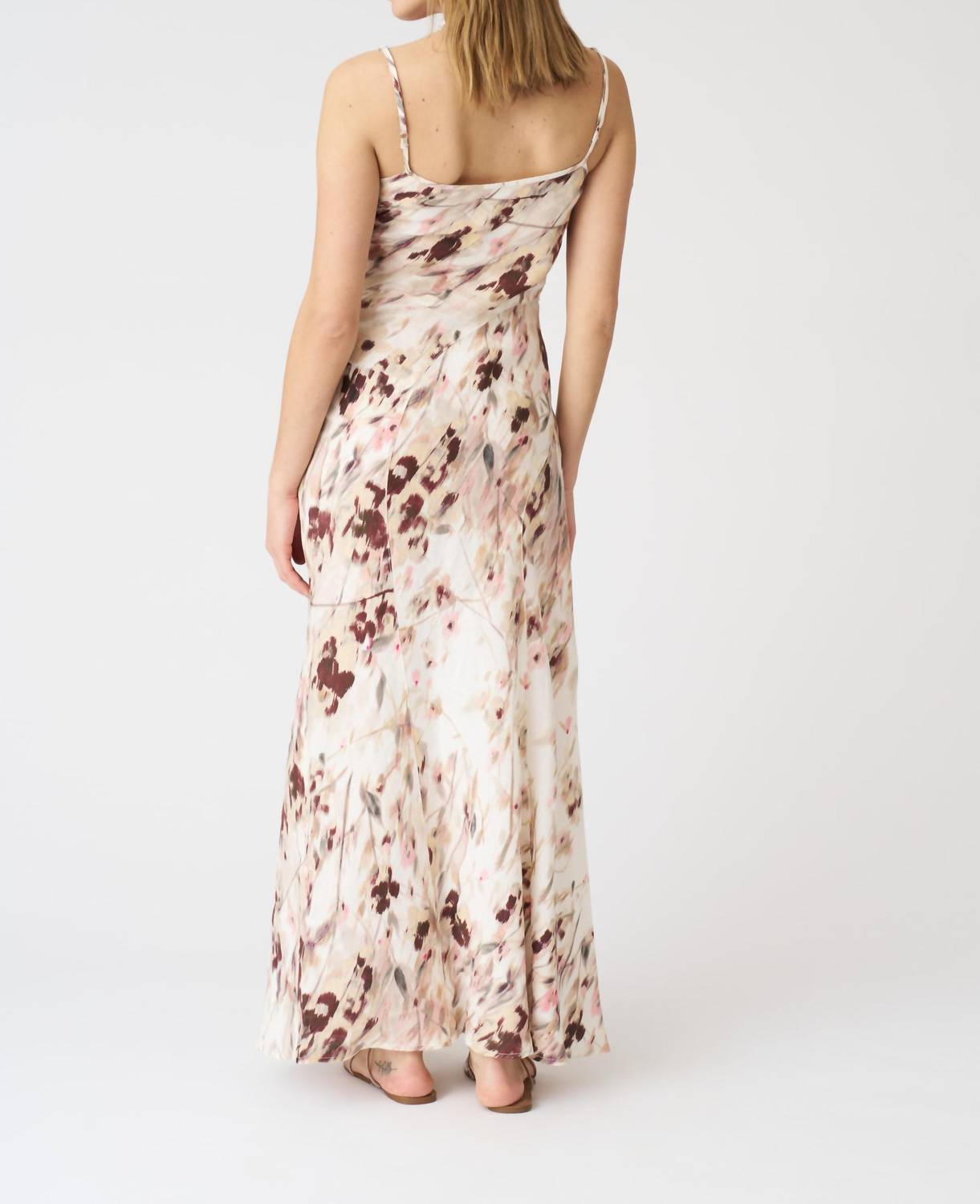 Floral Print Long Linen Maxi Dress