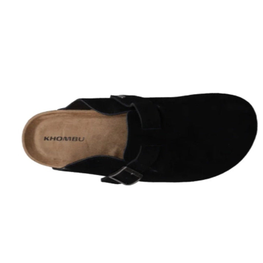 New In Box Khombu Mens Size 11 Black Faux Suede Damian Cork Slide On Mule Shoes