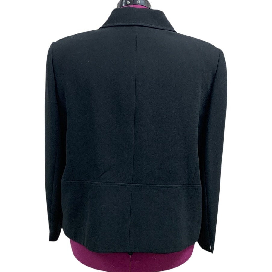 Tahari Arther S Levine Womens 20 Black Long Sleeve Collared Button Up Blazer