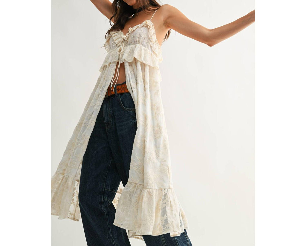 Stevie Sheer Lace Cover Up Top