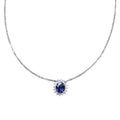 Oval Sapphire Pendant Necklace
