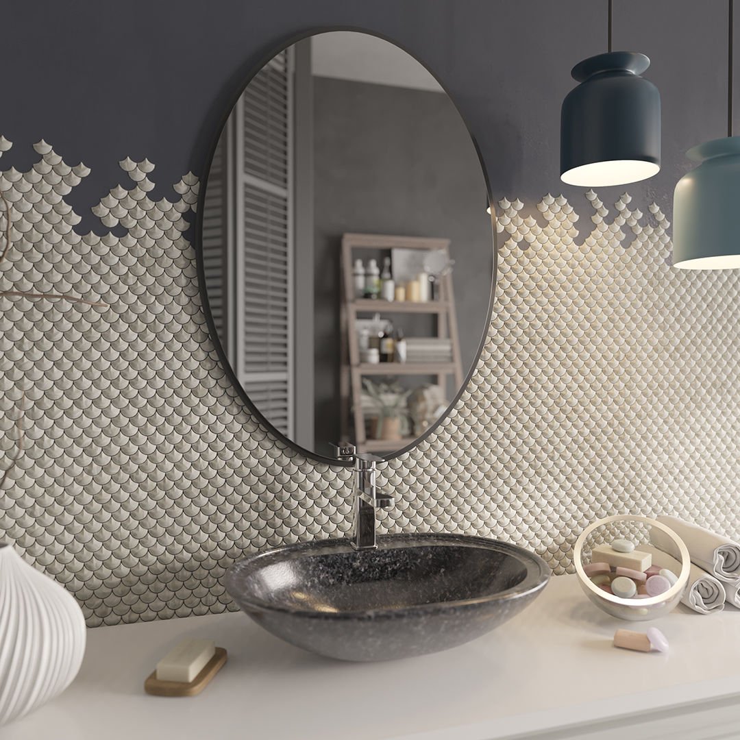 Modern Oval Wall Mirror – Thin Black Frame | Minimalist Design