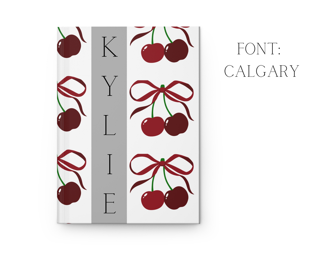 Customizable: Cherry Blossom Hardcover Journal, Cute Cherry Notebook, Gift for Writers, Journaling, Cherry Inspired Stationery, Cherry Decor