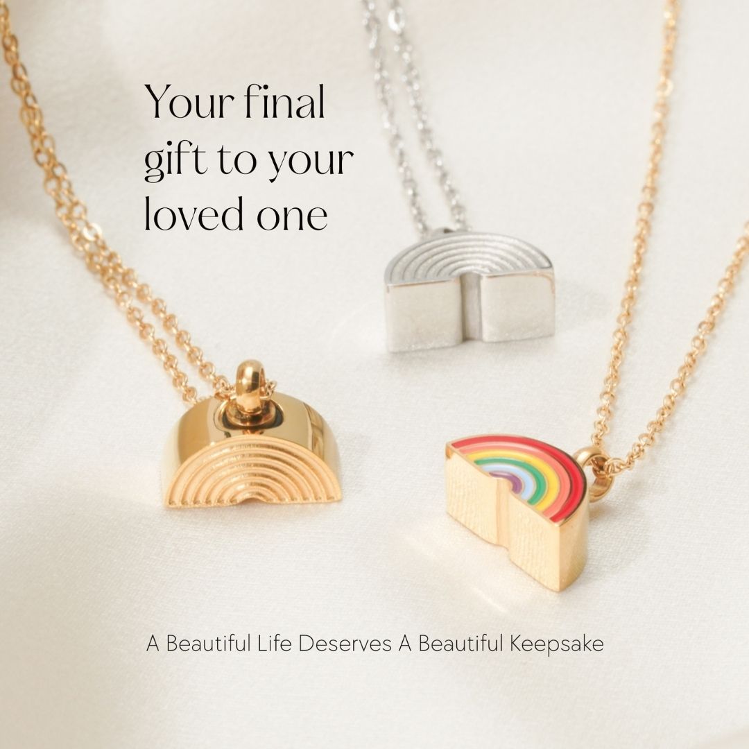 Rainbow - Memorial Necklace for Human Ashes - Rainbow