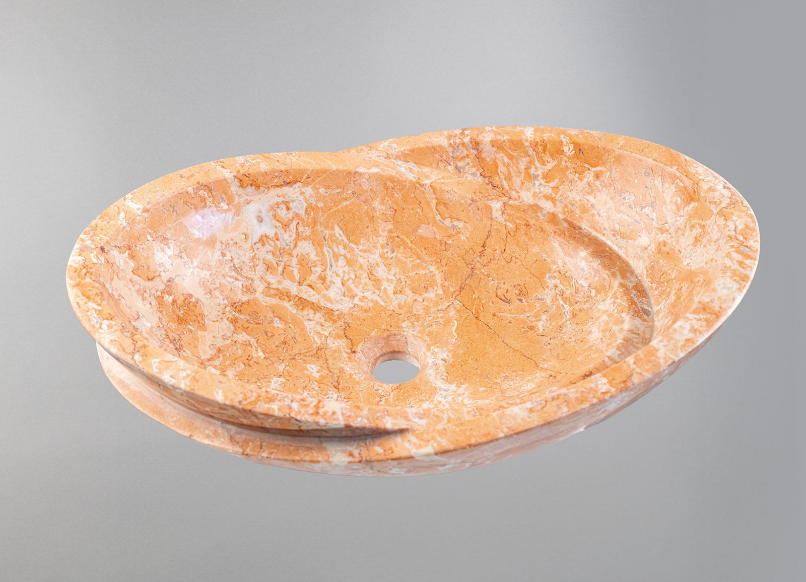 Handcrafted Orange Marble Vanity Bowl (40x55x14 cm)