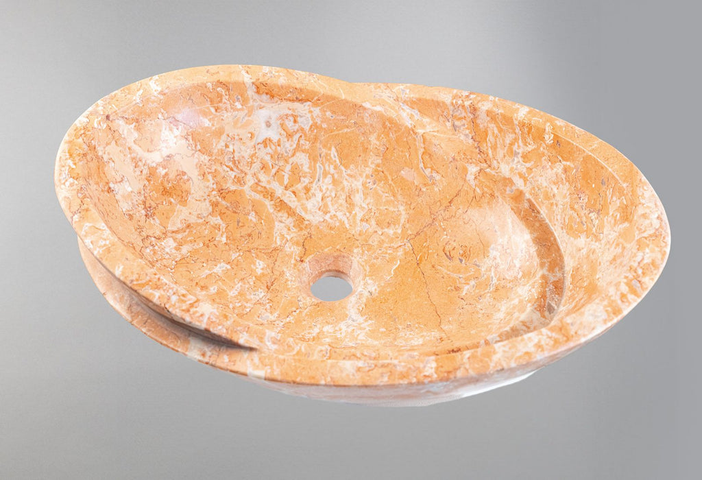 Handcrafted Orange Marble Vanity Bowl (40x55x14 cm)