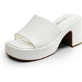 New Dream Pairs Womens Size 8 White High Chunky Platform Slip on Open Toe Heels