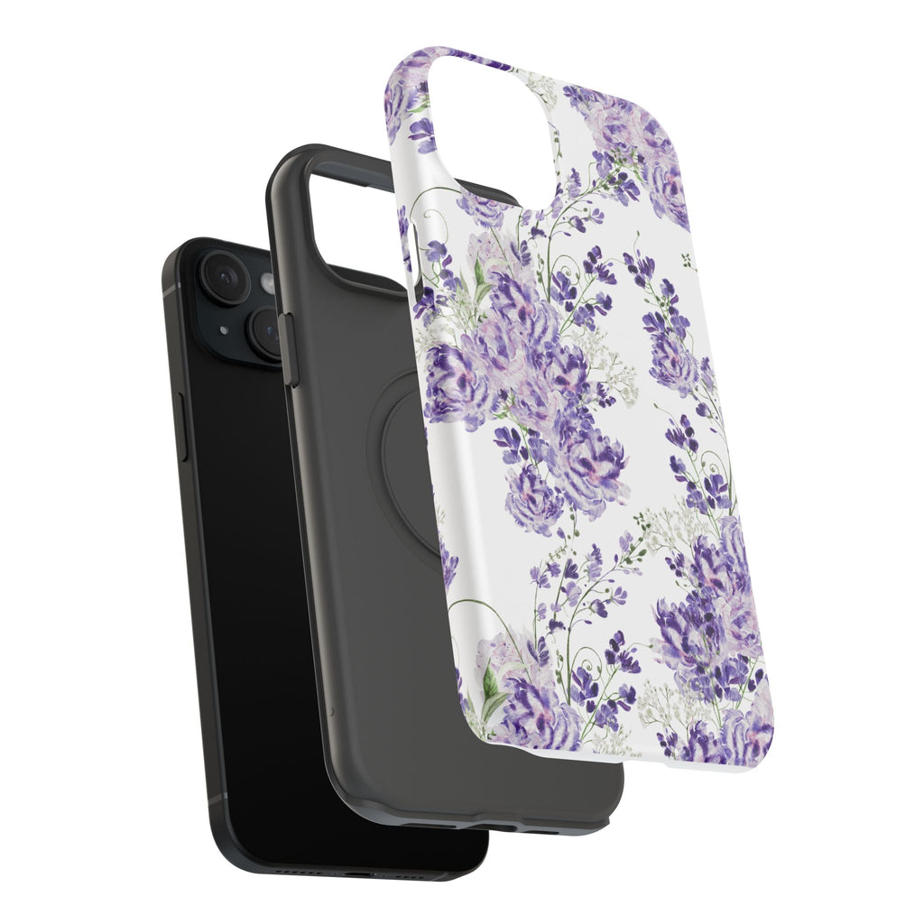 Customizable: Purple Floral Impact-Resistant Phone Case