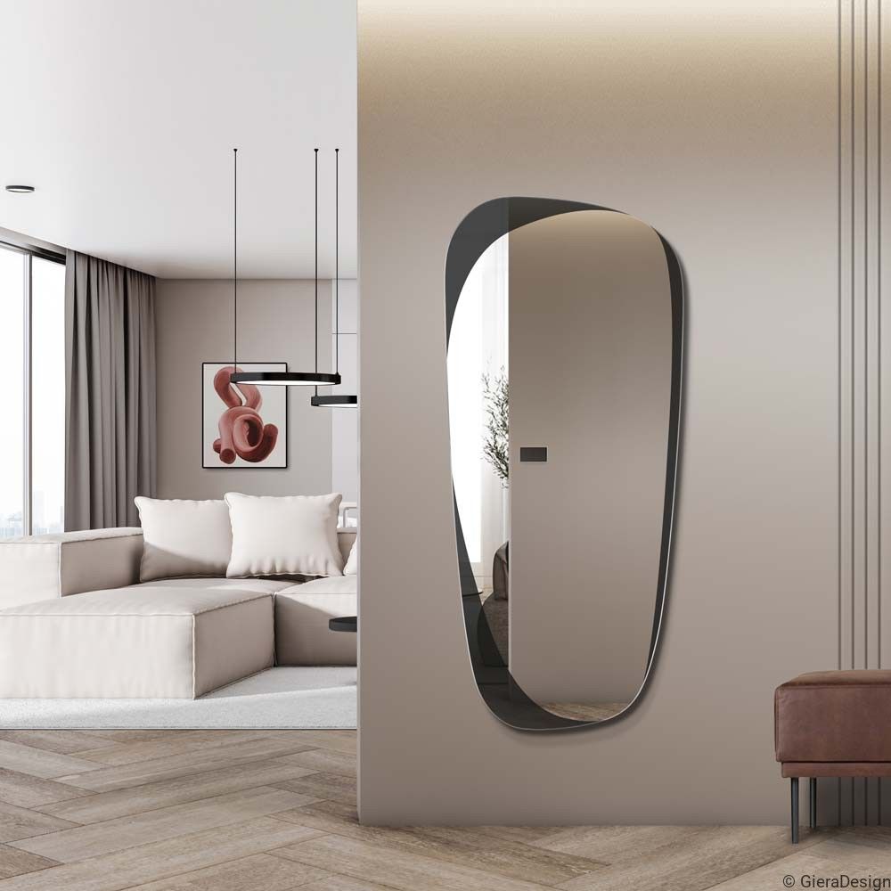 Modern Irregular Wall Mirror – Asymmetrical Black Frame
