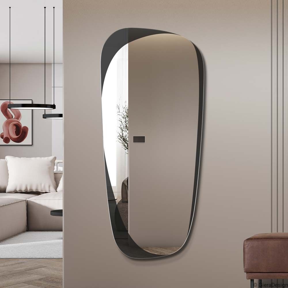 Modern Irregular Wall Mirror – Asymmetrical Black Frame