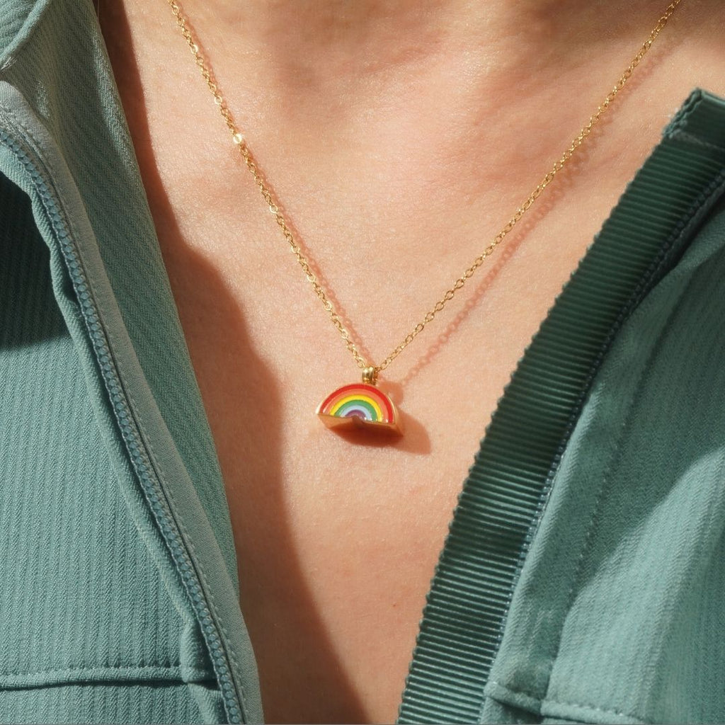 Rainbow - Memorial Necklace for Human Ashes - Rainbow