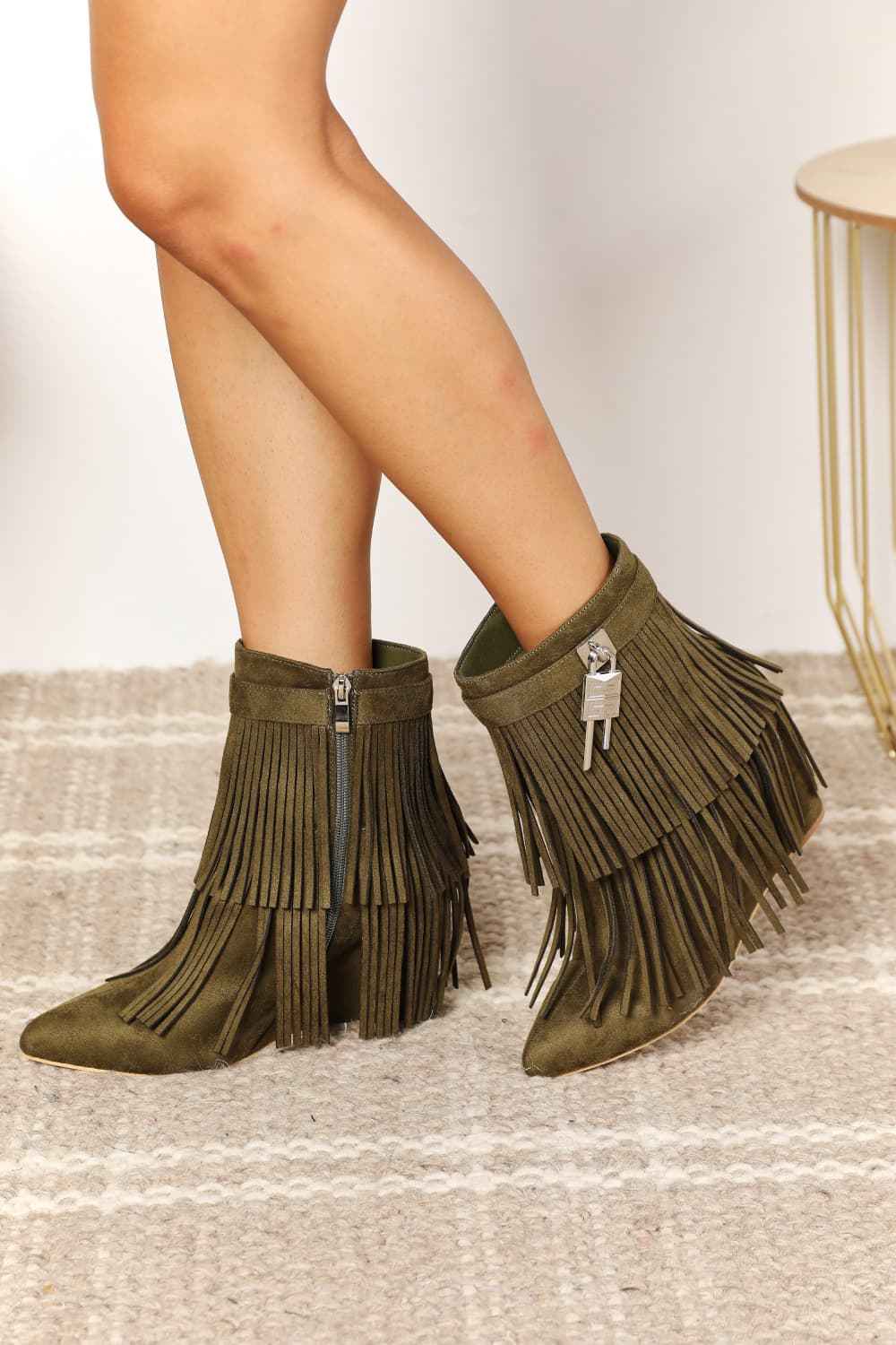 Chic Tassel Wedge Booties for Stylish Women
