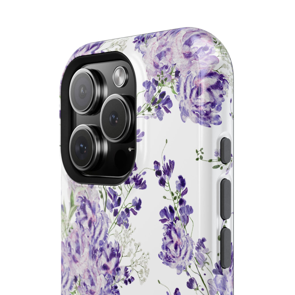 Customizable: Purple Floral Impact-Resistant Phone Case