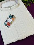 White chikankari short kurta