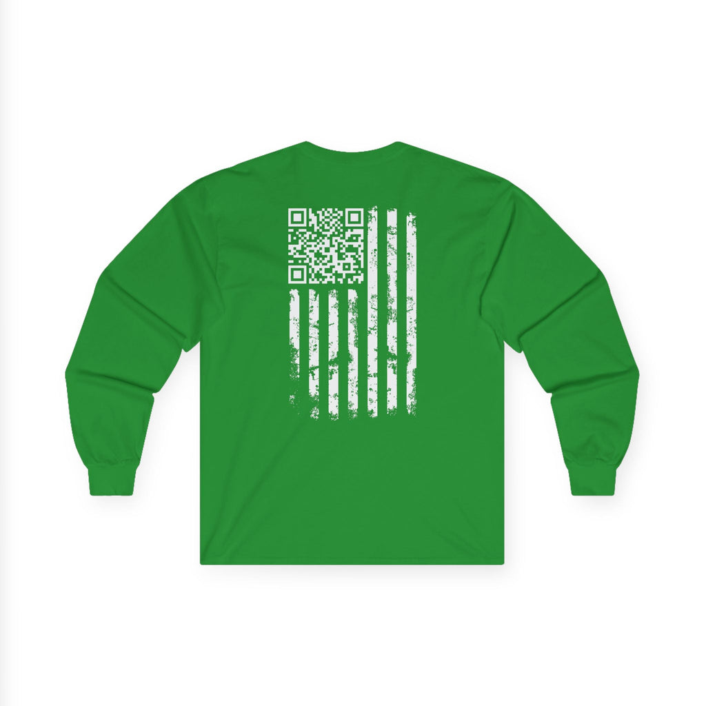 American Flag QR Code Long Sleeve Tee