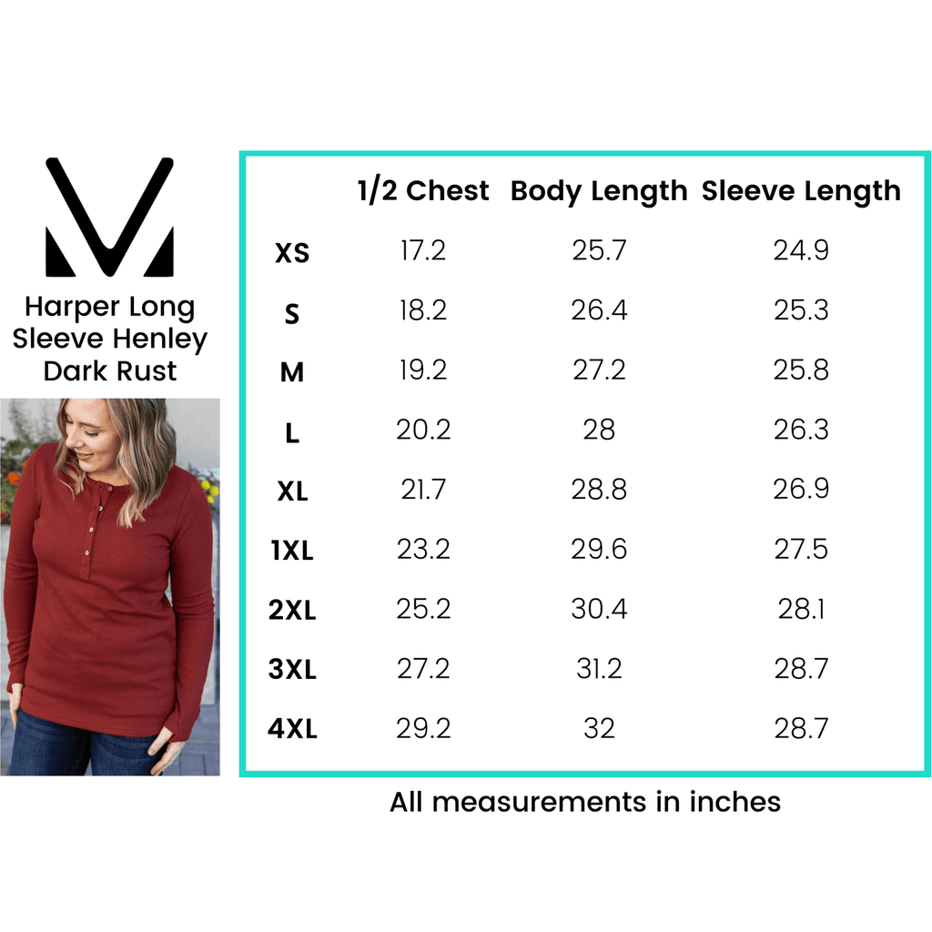 Rust Henley Shirt Women Long Sleeve with Thumb Holes