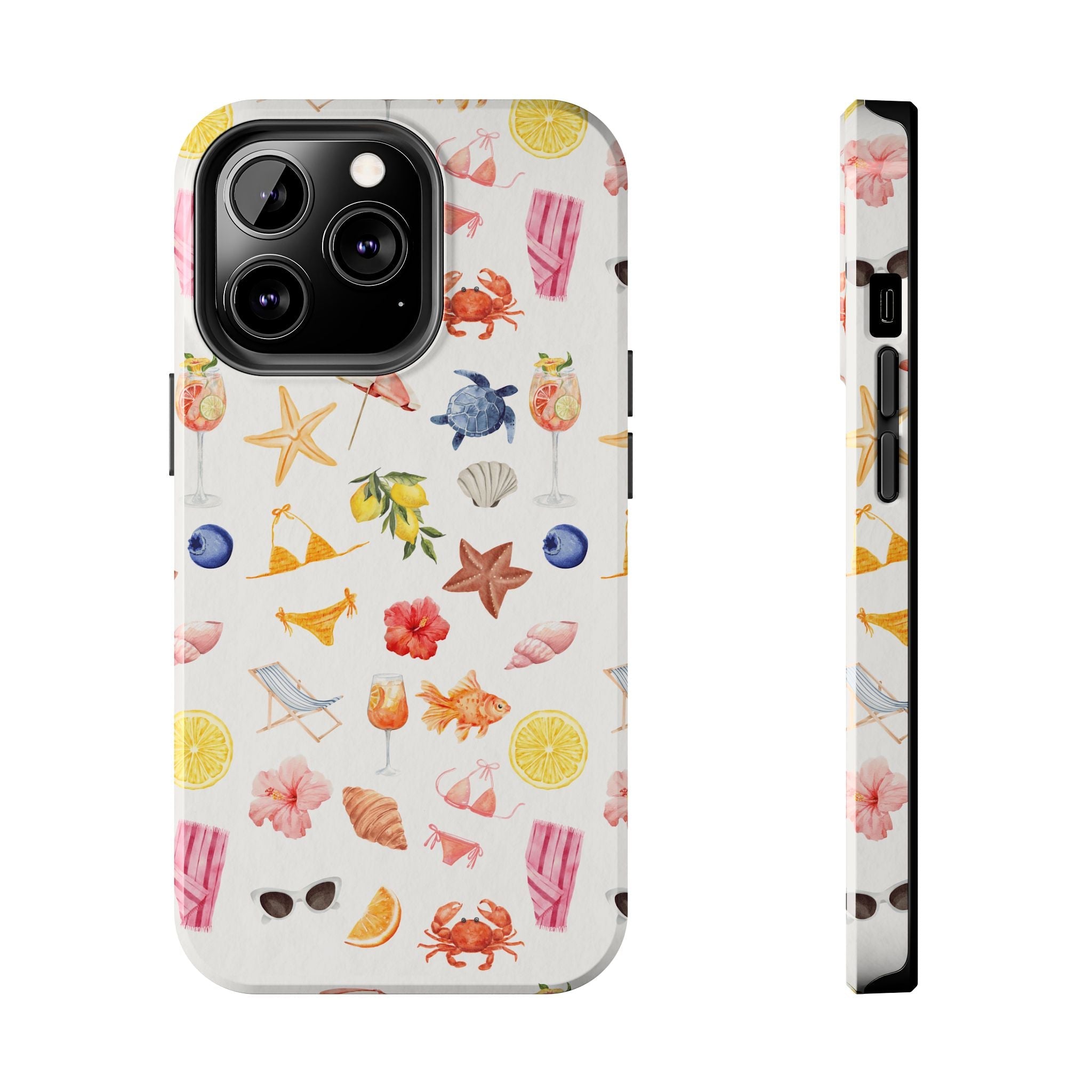 Customizable: Tropical Summer Phone Case, Vivid Coastal Design, Perfect Gift for Beach Lovers, Vacation Memories, Durable Tough Cases