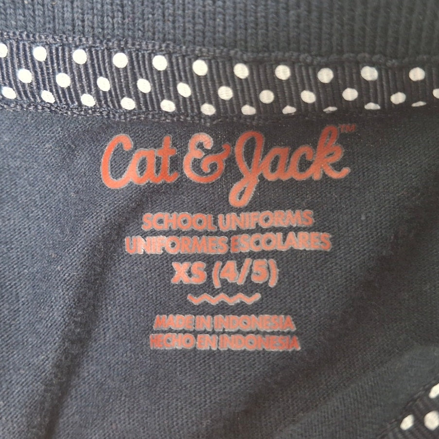 Lot of 3 Cat & Jack Girls XS (4/5) Happy Bee Tank Top Navy Polo Shirt Lot