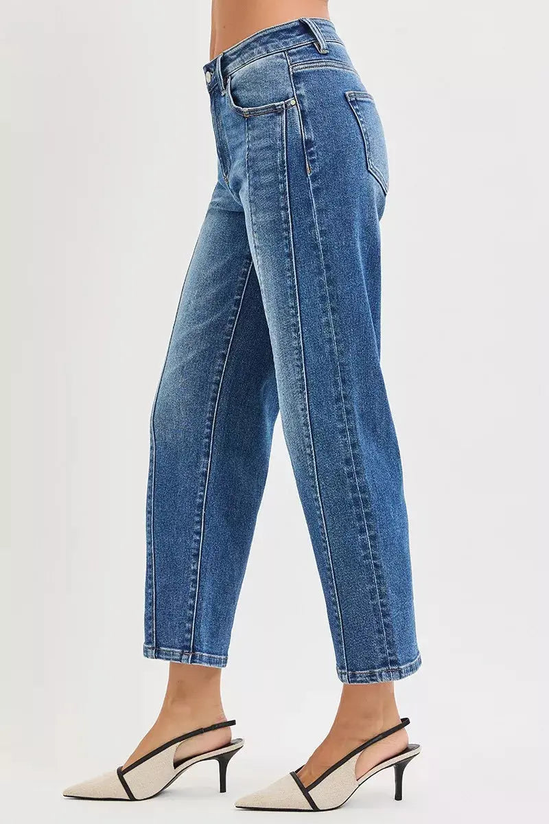 RISEN Jeans - High Rise Crop Straight Jeans