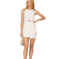 Iro Womens Size 44 (XXL) Yasmina Sleeveless Crew Neck Back Zip Cutout Mini Dress