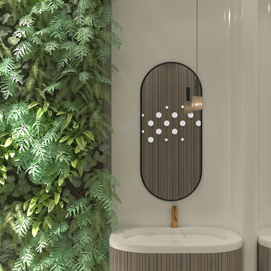 Modern Black Oval Mirror for Bathroom – Vertical Wall Mirror