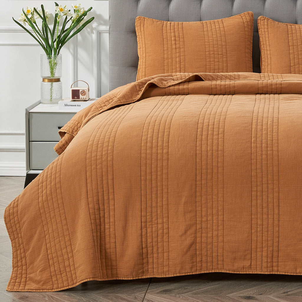 Stonewashed Cotton Quilt Set