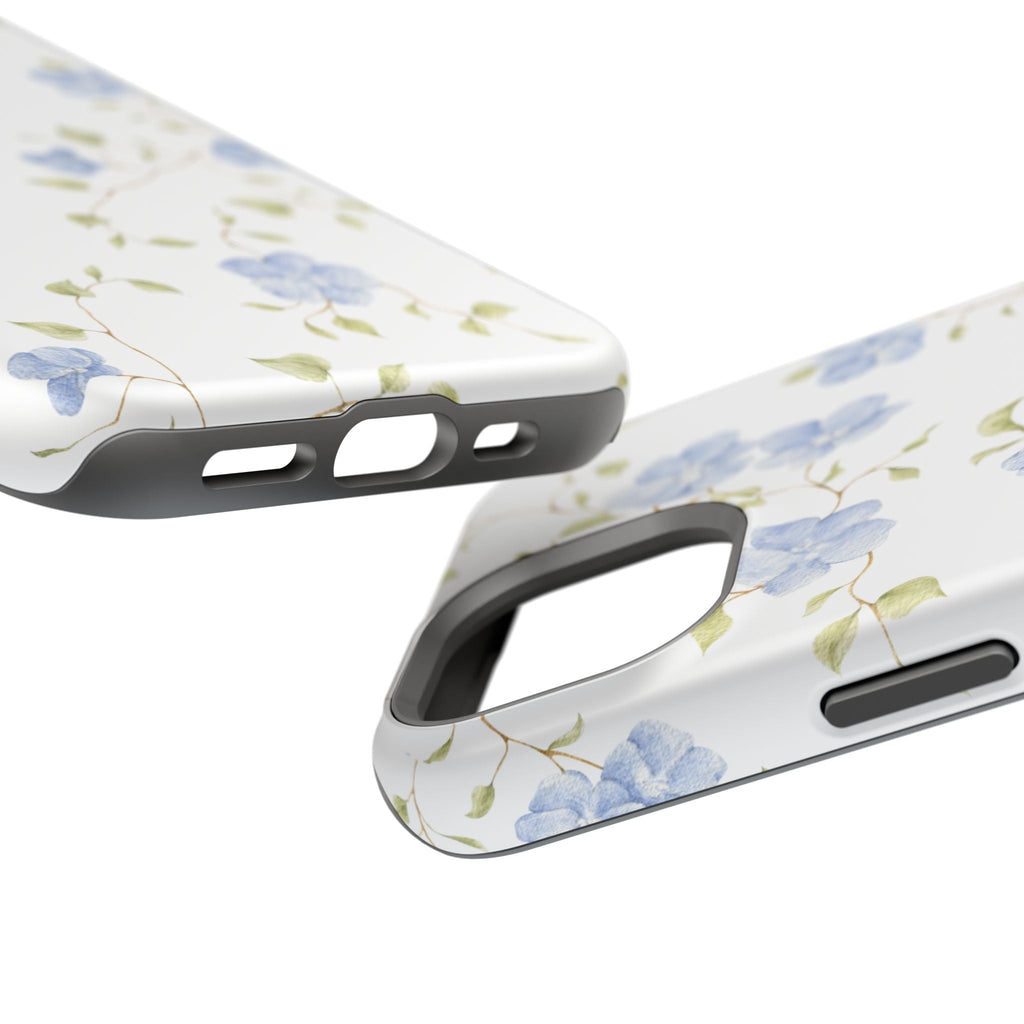 Customizable: Blue Floral Impact-Resistant Phone Case