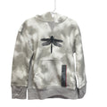 New Upcycled Hand Printed Kids XS 4/5 Dragonfly Sweatshirt Hoodie w Thumb Holes
